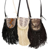 Handbags - Native Fringe Saddle Bag <I> Chocolate Gold</I>