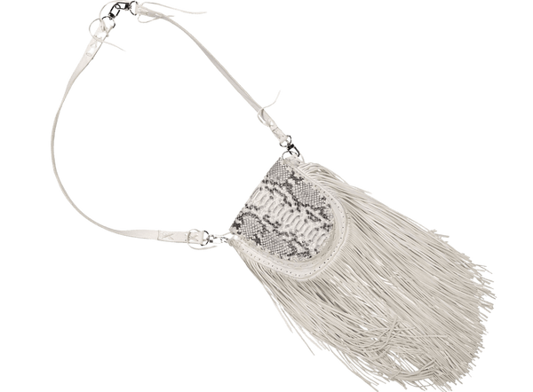 Handbags - Native Fringe Saddle Bag <I> River Rock </I>