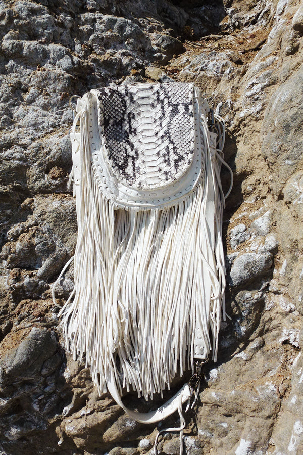 Handbags - Native Fringe Saddle Bag <I> River Rock </I>