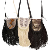 Handbags - Native Fringe Saddle Bag <I> River Rock </I>
