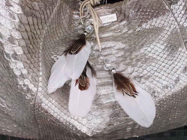 Lanyards - White Feather Bag Acccesory
