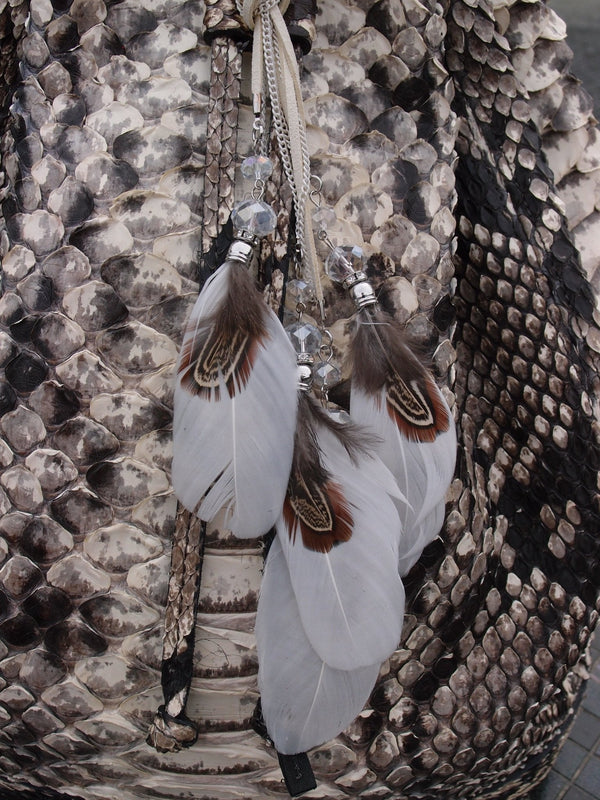Lanyards - White Feather Bag Acccesory